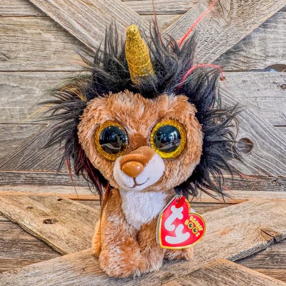 NWT-Pair of 2021 TY Beanie Boos, Ramsey the UniLion & Jamal the Camel, 6", Plush - Picture 2 of 11